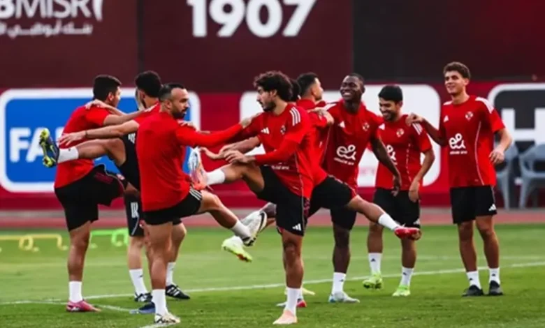 لقطات من تدريبات الأهلي الختامي قبل لقاء شبيبة القبائل